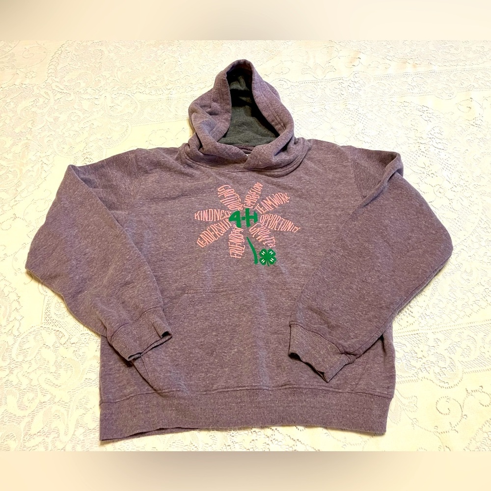 National 4H council purple flower hoodie, youth medium D